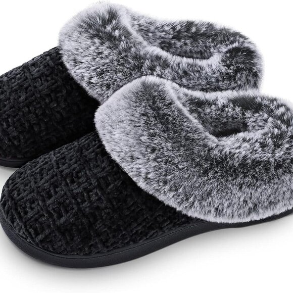 Shoes - Women's Memory Foam Moccasin Slippers Micro Suede Breathable Faux Fur